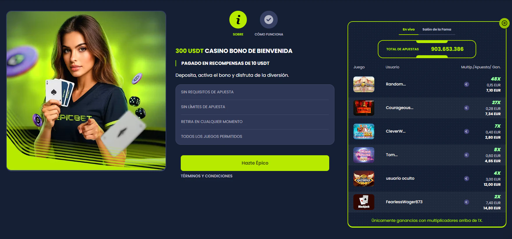 Bono de bienvenida de Epicbet